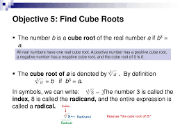To find the cubic root of a number easily, we can use the prime factorisation method. Radical Expressions And Radical Functions Ppt Download