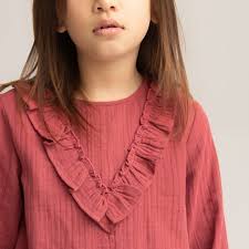 Blouses la redoute collections women by default price low to high price high to low by customer reviews by discount sizes. Organic Cotton Muslin Blouse With Ruffles 2 14 Years Pink La Redoute Collections La Redoute