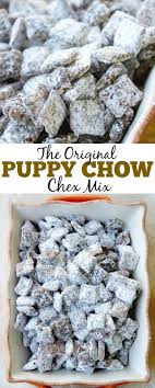 The classic recipe relies on melted chocolate chips and peanut butter to coat chex cereal, then the pieces are heavily dusted in powdered sugar to give the appearance of… Puppy Chow Chex Mix Recipe Is The Best Party Mix Recipe Puppy Chow Chex Mix Recipe Chex Mix Recipes Puppy Chow Recipes