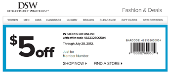 Dsw 5 Off Printable Coupon Printable Coupons Dsw Coupons