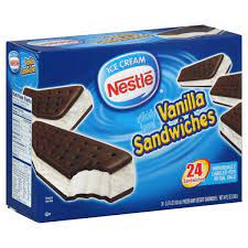 There are 92 calories in 1 sandwich (60 ml) of kinder ice cream ice cream sandwich. Nestle Vanilla Ice Cream Sandwiches Shop Cones Sandwiches At H E B