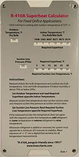 R410a Superheat Subcooling Calculator Charging Chart