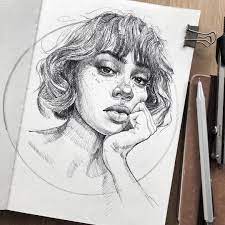 Doms ( zoom ultimate dark ) 2. Poses And Expressions In Portrait Drawings Sketch Book Drawings Girl Drawing