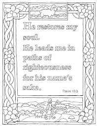 Coloring Pages For Kids By Mr Adron Printable Psalm 23 3 Coloring Page He Restores My Soul Bible Coloring Pages Bible Coloring Bible Verse Coloring Page