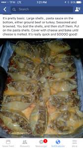 Jumbo Stuffed Shells I Didn T Really Know What Else To Call It And There Was No Other Recipe That I Could Find So This Will Ha Recipes Food Cooking Recipes