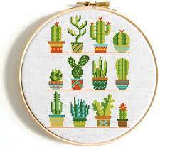 Terrariums this pdf counted cross stitch patterns available for instant download. Mini Cactus Cross Stitch Pattern Flower Cross Stitch Sampler Etsy