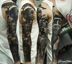 The very first african tattoo was found on a mummy in 1994 bc. 20 Powerful Africa Tattoos Africa Tattoos African Tattoo African Sleeve Tattoo