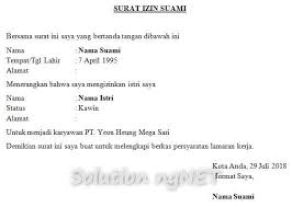 1.3 contoh surat izin orang tua untuk mengikuti kegiatan. Contoh Surat Izin Suami Untuk Melamar Kerja Berbagai Contoh