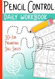 Pencil Control Daily Workbook Pre Writing Activities Preschool Writing Prewriting Skills