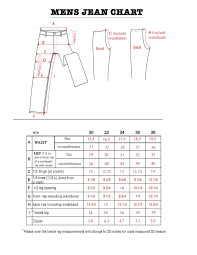 Mens Jeans Size Chart Bod Jeans Pertaining To Mens Jeans