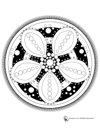 Circular mandala with flower petals. Flower Mandala Coloring Page Woo Jr Kids Activities