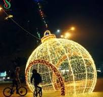 Giant Outdoor Christmas Ornament Arches LED Big Ball 3D Motif Lights