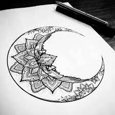 Beautiful Crescent Moon By Yantrart Design Geometric Tattoo Shape Tattoo Tattoo Styles