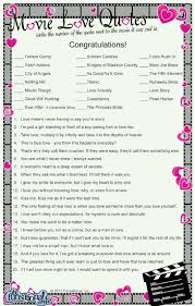 Aug 25, 2016 · today i made these free printable bridal shower romantic movie quotes quiz cards in 6 different and unique designs. Game Movie Love Quotes Quotesgram