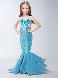 In Stock Ship In 48 Hours Mermaid Blue Sequins Flower Girl Dress Mermaid Dress Girls Prom Girl Dresses Mermaid Dress For Kids
