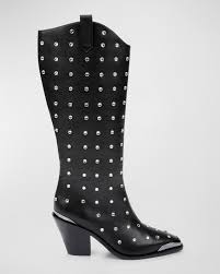 DanielXDiamond The Tall T Leather Western Knee Boots | Neiman Marcus