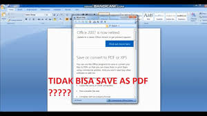 Cara Mengatasi Word Yang Tidak Bisa Menyimpan Ke Format Pdf Youtube
