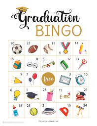 You can also print the call sheet on heavier paper or glue the page to a piece of cardboard before you cut the call pieces out. Graduation Bingo Printable Graduation Party Games