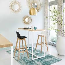 Zwarte Scandinavische Barstoel Met Massief Eikenhout Maisons Du Monde Mesa Alta Mesas Altas Cocina Sillas De Bar