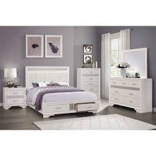 Enrico i queen bed with nightstand espresso finish. Luster Storage Bedroom Set White Homelegance Furniture Cart