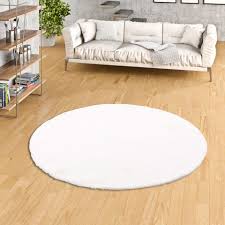 Individuell auf den jeweiligen bodenbelag einstellbar. Luxus Super Soft Fellteppich Plush Weiss Rund