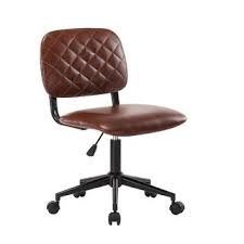 Porthos Homeporthos Home Armless Kato Swivel Office Chair Pu Leather Upholstery Brown Dailymail Brown tan color office pu leather genuine leather chair for manager boss used.