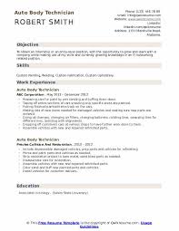 auto body technician resume samples