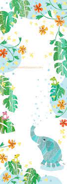 playing with water 象 イラスト イラスト 可愛い待ち受け