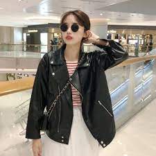 Tanee Faux Leather Loose Fit Biker Jacket Yesstyle