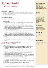 it support engineer resume samples