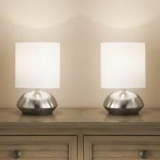 25'' h x 12'' w x 12'' d Twin Pair Touch Table Lamps Dimming Stages And Chrome Base White Light Shade 5032669213687 Ebay