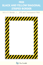 Free Printable Black And Yellow Diagonal Striped Border Diagonal Stripes Black N Yellow Border Template