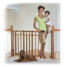 Gates with banisters are other types of the evenflo easy walk thru top of stairs gate is a baby gate which has standard width for the use of top of stair and can be used for doorways. Summer Infant Banister Stair Gate With Dual Installation Kit Br R Exclusive Babies R Us Canada