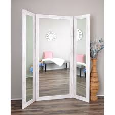 Welcome to know more about long standing mirror. Brandtworks White Washed Full Body Trifold Dressing Mirror Oyster Cream Overstock 12418460