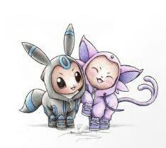 Eevee In A Umbreon And Espeon Onesie Pokemon Designer Throw Pillows Umbreon And Espeon