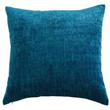 Housse de coussin +encart 60 x 60 cm shantung uni shana brique. Kissen Aus Blaugrunem Samt 60x60 Vint Maisons Du Monde