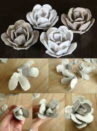 Eierkarton Basteln Ostern Rosen Osterdeko Anleitung Egg Carton Art Crafts Paper Crafts