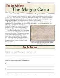 High School Main Idea Worksheet About The Magna Carta History Worksheets World History Teaching World History Classroom