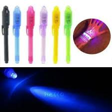 Invisible Ink Pen With Built In Uv Light Magic Marker Secret Highlighte Q0f6 Ebay