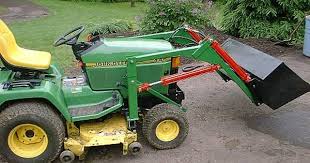 Garden Tractor With Mowing Deck And Front Loader Google Search Tractor Idea Small Garden Tractor Garden Tractor Attachments