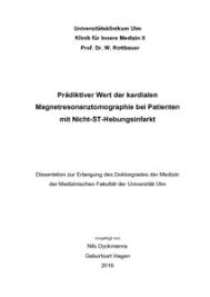 Aus wikipedia, der freien enzyklopädie. Pradiktiver Wert Der Kardialen Magnetresonanztomographie Bei Patienten Mit Nicht St Hebungsinfarkt