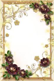 Glamour Frame For Photoshop Gold And Roses Flower Frame Printable Frames Wedding Frames