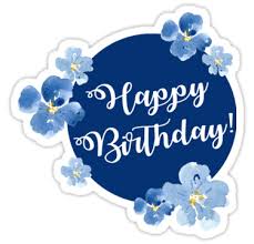 Clip Art Happy Birthday Flowers And Balloons Little Blue Flowers Happy Birthday Sticker By Apricotblossom In 2020 Birthday Cake Topper Printable Happy Birthday Flower Happy Birthday Logo