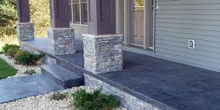 Stamped concrete is used for walkways, driveways, garden borders, landscaping features, patios, pool decks and even flooring in houses and commercial buildings. Residential Concrete Buesser Concrete