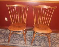 2 Ethan Allen Heirloom Maple Fiddleback Duxbury Side Chair 10 6020 Pair 2 Chairs Like New Chair Windsor Chair Side Chairs
