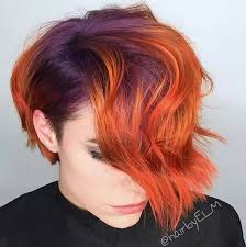 Purple And Orange Hair Red Hair Color Hair Color Orange Short Hair Styles