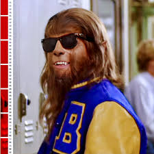 Michael J. Fox & Susan Ursitti in Teen Wolf (1985).