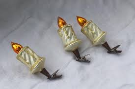 Vintage Blown Glass Christmas Candle Tree Ornaments Metal Clip On Holiday Decorations