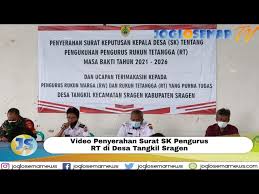 Sk kepala desa, kumpulan surat keputusan (sk) kepala desa tentang apa saja, contoh format sk kades terbaru dan lengkap format pdf dan doc (word). Penyerahan Surat Sk Pengurus Rt Di Desa Tangkil Sragen 2021 2026 Joglosemar Tv Youtube