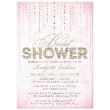 Create personalized photo cards and stationary at walgreens. Bridal Shower Invitations Pink Gold Glitter Look Streaming Gems